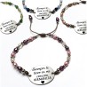 Pulsera AFRODITA, con frase (Siempre te llevo en mi corazón hermanita) ajustable.