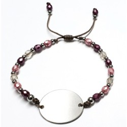 Pulsera AFRODITA, de acero y cristal checo, ajustable | Dcorazon