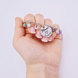 Pulsera para mamá de cadena personalizada montada en accero |Dcorazon