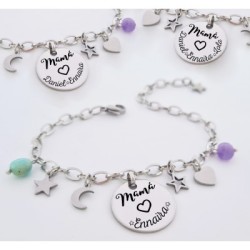 Pulsera para mamá de cadena personalizada montada en accero |Dcorazon