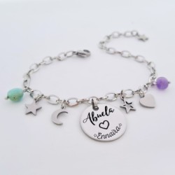 Pulsera para mamá de cadena personalizada montada en accero |Dcorazon
