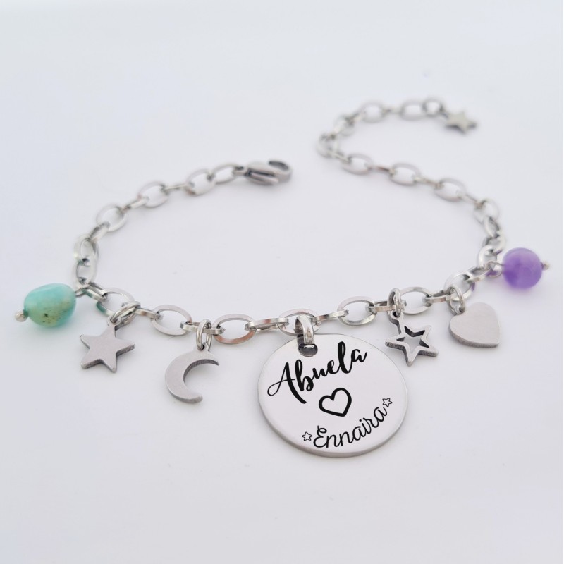 Pulsera para mamá de cadena personalizada montada en accero |Dcorazon
