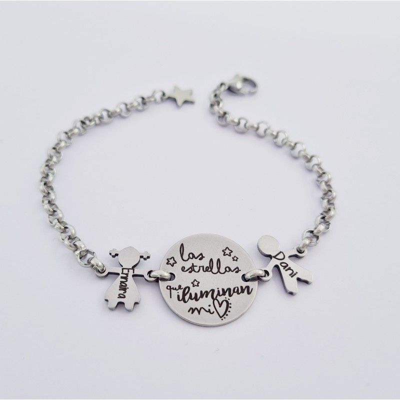 Pulsera modelo NANI, con el nombre de los NIÑOS |Dcorazon