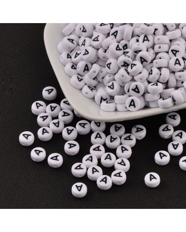 Abecedario entrepiezas acr├¡licas, todas las letras, 7x4mm hueco 1.8mm  (1pc).