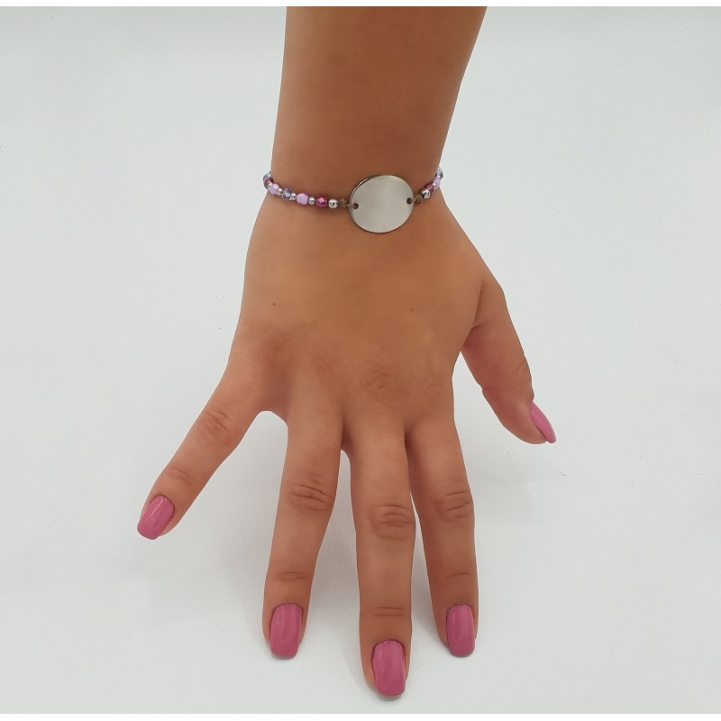 Pulsera AFRODITA, de acero y cristal checo, ajustable | Dcorazon