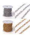Cadena de acero inoxidable, sin soldar, eslabones 6x3.5x1 mm y 5.5x3.5x1 mm (50cm).
