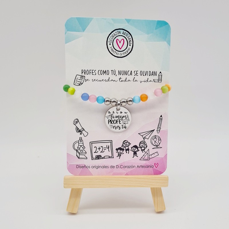Regalos para profesores, fin de curso, pulsera alegre | Dcorazón