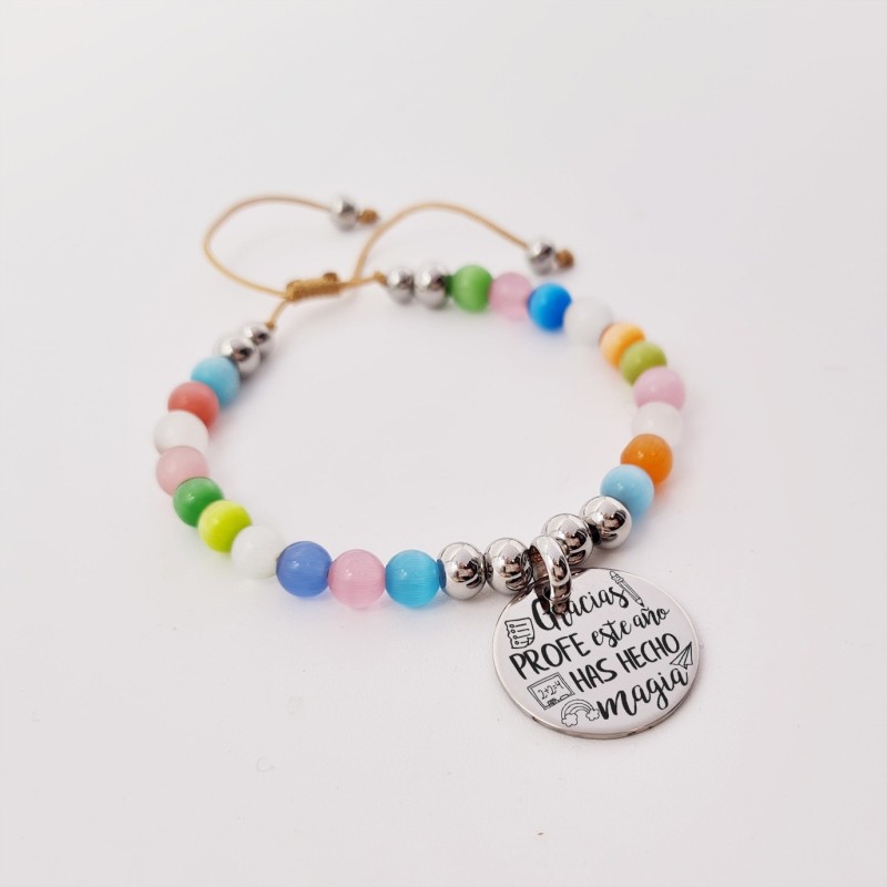 Regalos para profesores, fin de curso, pulsera alegre | Dcorazón