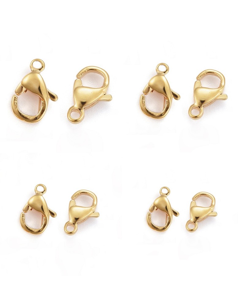 Cierres de mosquet├│n, de acero dorado (1pc).