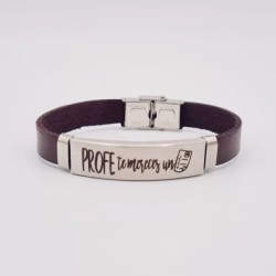 Pulsera de cuero y acero, regalos para profesores | Dcorazon