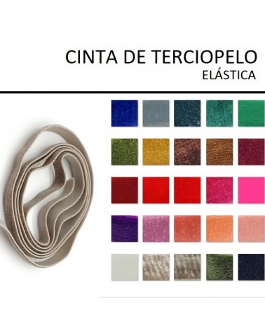 Cinta el├ística de terciopelo 10mm de grosor  (1metro).