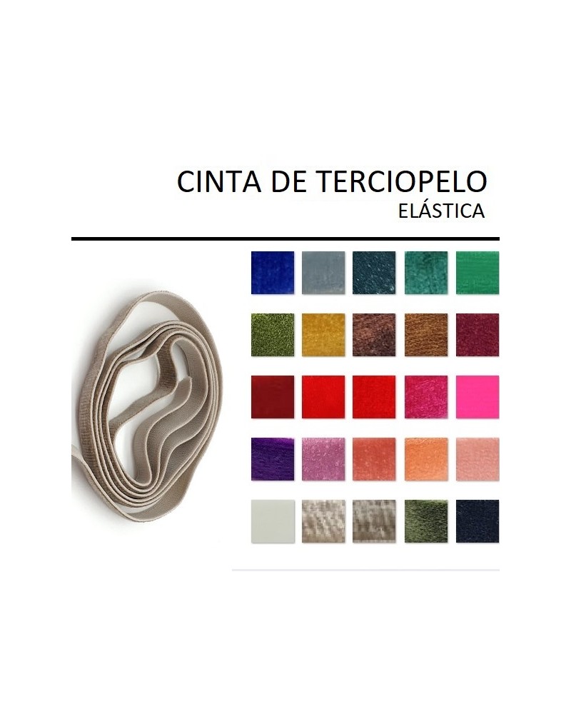 Cinta el├ística de terciopelo 10mm de grosor  (1metro).