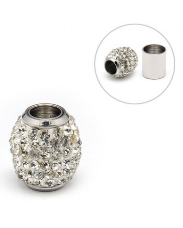 Cierre magn├®tico rhinestone de acero inoxidable 21x10mm, hueco 5mm (1pc).