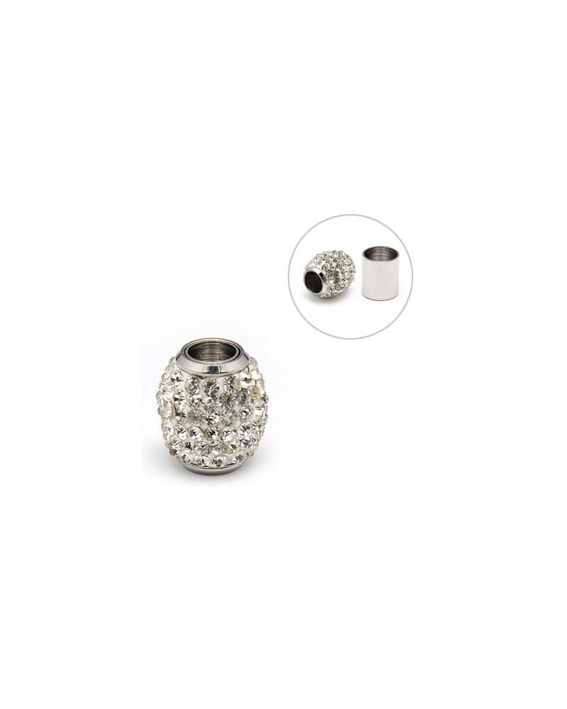 Cierre magn├®tico rhinestone de acero inoxidable 21x10mm, hueco 5mm (1pc).