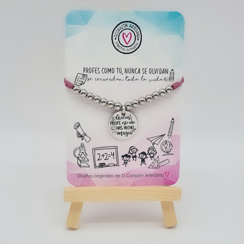 Regalos para profesores, fin de curso, pulsera alegre | Dcorazón