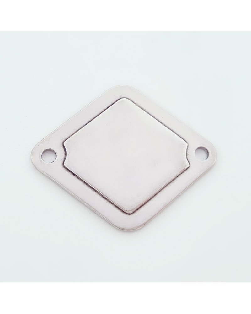 Conector rombo para pulsera de acero inoxidable para grabar | Creasentidos