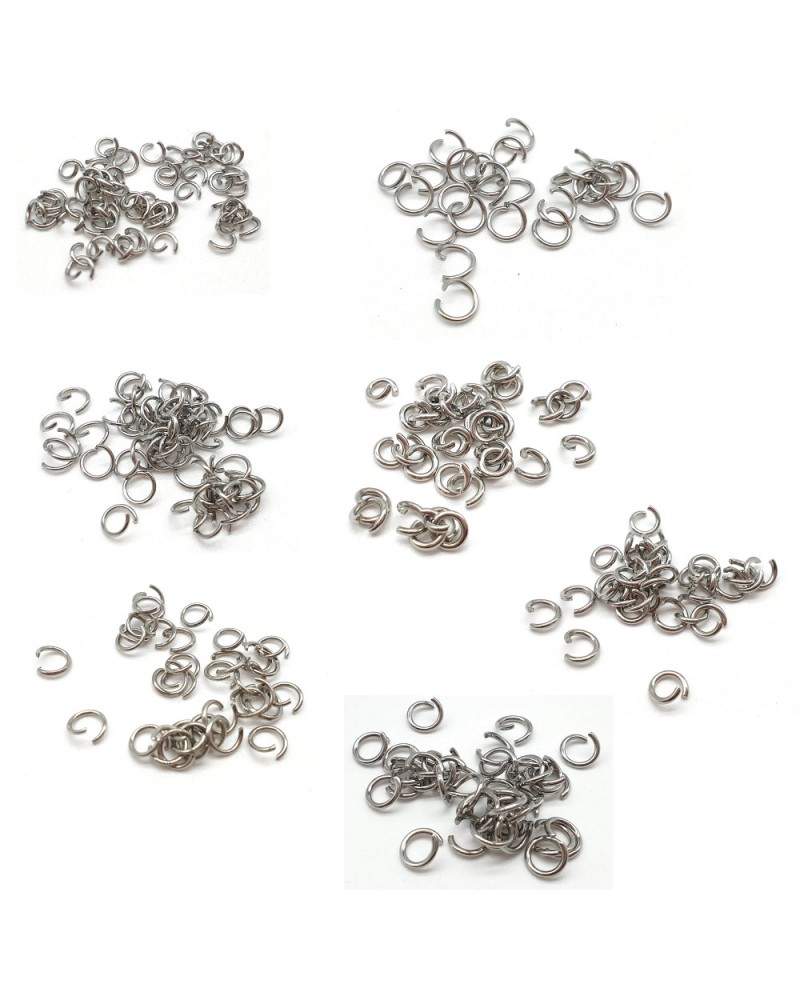 Arandelas de 3 a 7mm. 5 gramos. Acero inoxidable.