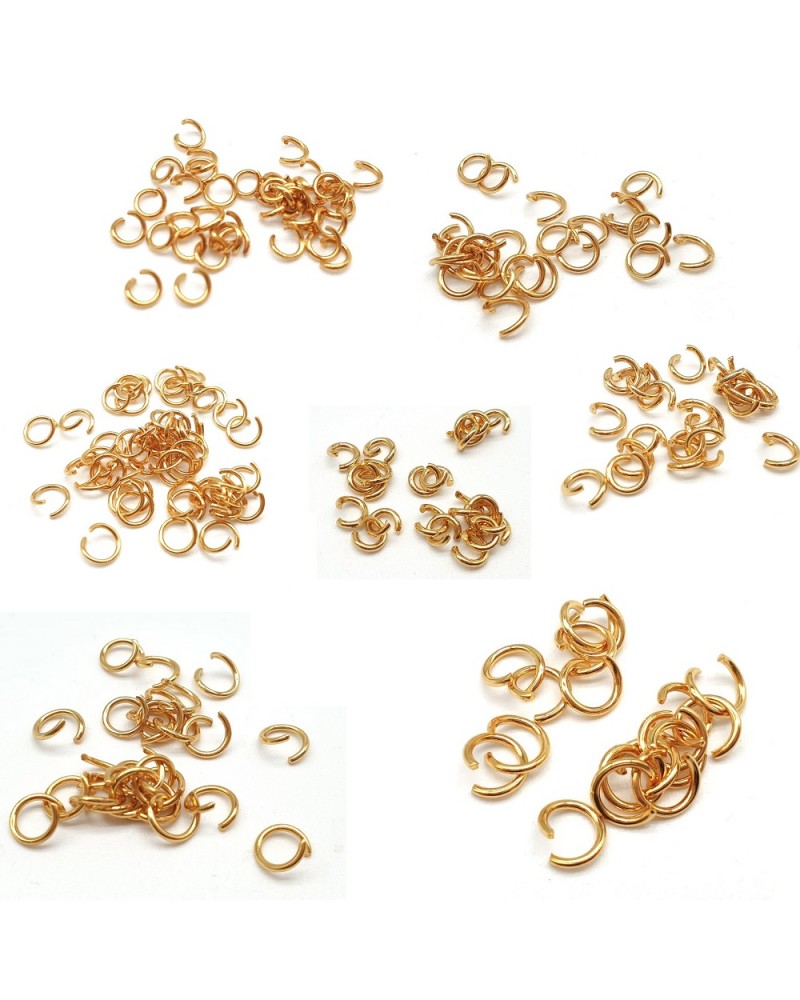 Arandelas de 3 a 7mm. 5 gramos. Acero dorado.