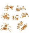 Arandelas de 3 a 7mm. 5 gramos. Acero dorado.