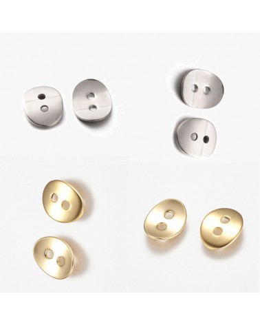 Cierre de bot├│n 12x17x1mm. Hueco 2mm para chan luu de acero inoxidable. (1pc).