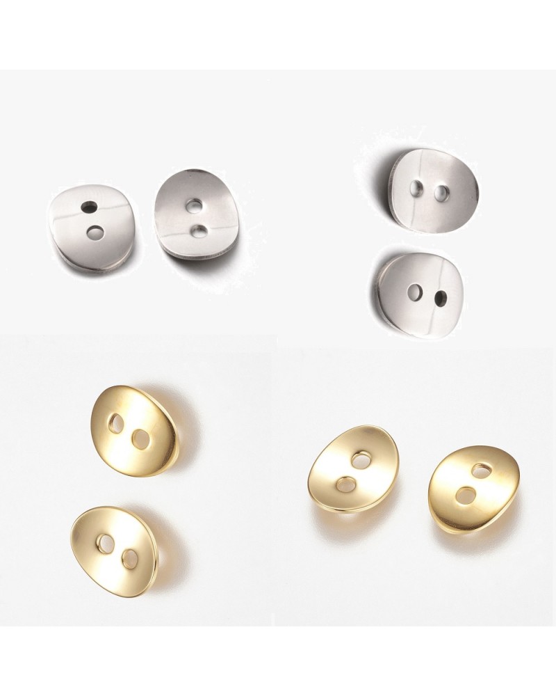 Cierre de bot├│n 12x17x1mm. Hueco 2mm para chan luu de acero inoxidable. (1pc).