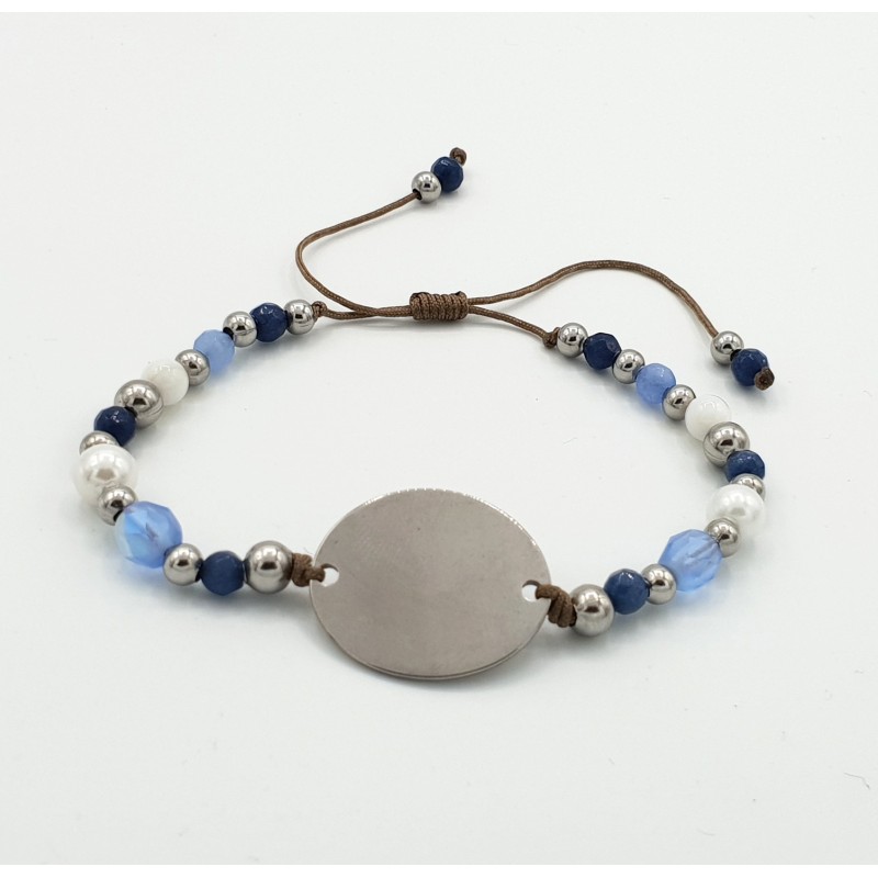 Pulsera ALHAMBRA, mineral y acero, con perlas de vidrio | Dcorazon