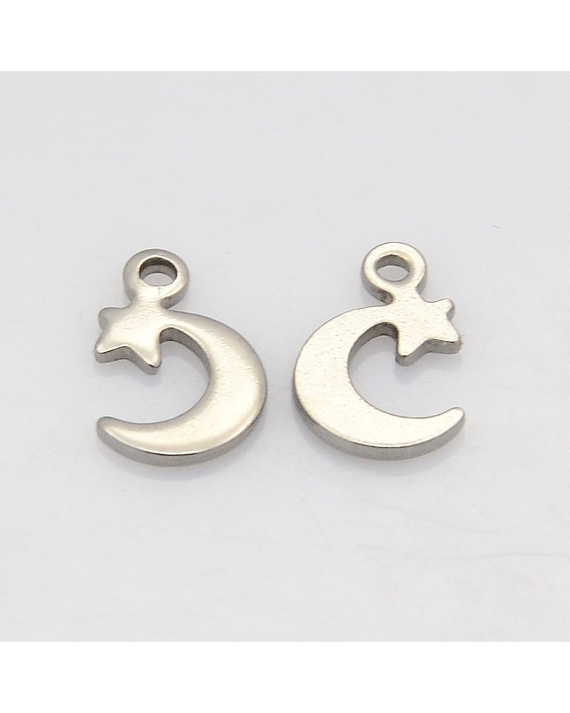 Abalorio luna de acero, para colgar, tama├▒o peque├▒o | Creasentidos.es