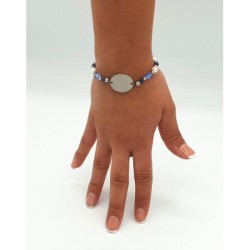 Pulsera ALHAMBRA, mineral y acero, con perlas de vidrio | Dcorazon