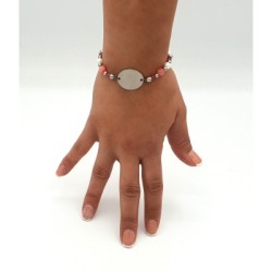 Pulsera ALHAMBRA, mineral y acero, con perlas de vidrio | Dcorazon