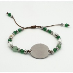 Pulsera ALHAMBRA, mineral y acero, con perlas de vidrio | Dcorazon