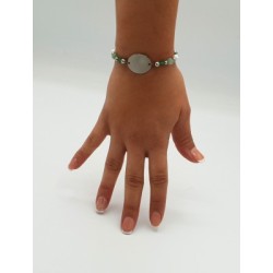 Pulsera ALHAMBRA, mineral y acero, con perlas de vidrio | Dcorazon