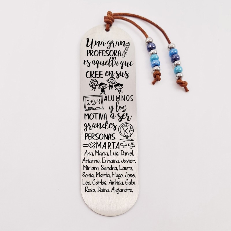 Marca páginas COLORES, modelo 9, cristal checo y bolas de acero inoxidable.