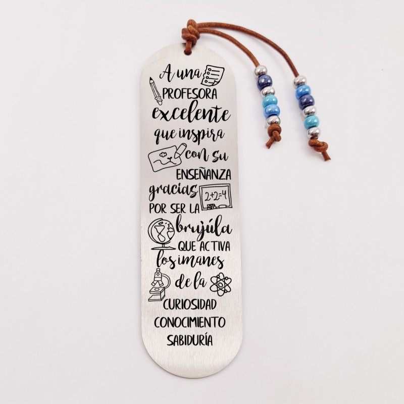 Marca páginas COLORES, modelo 10, cristal checo y bolas de acero inoxidable.