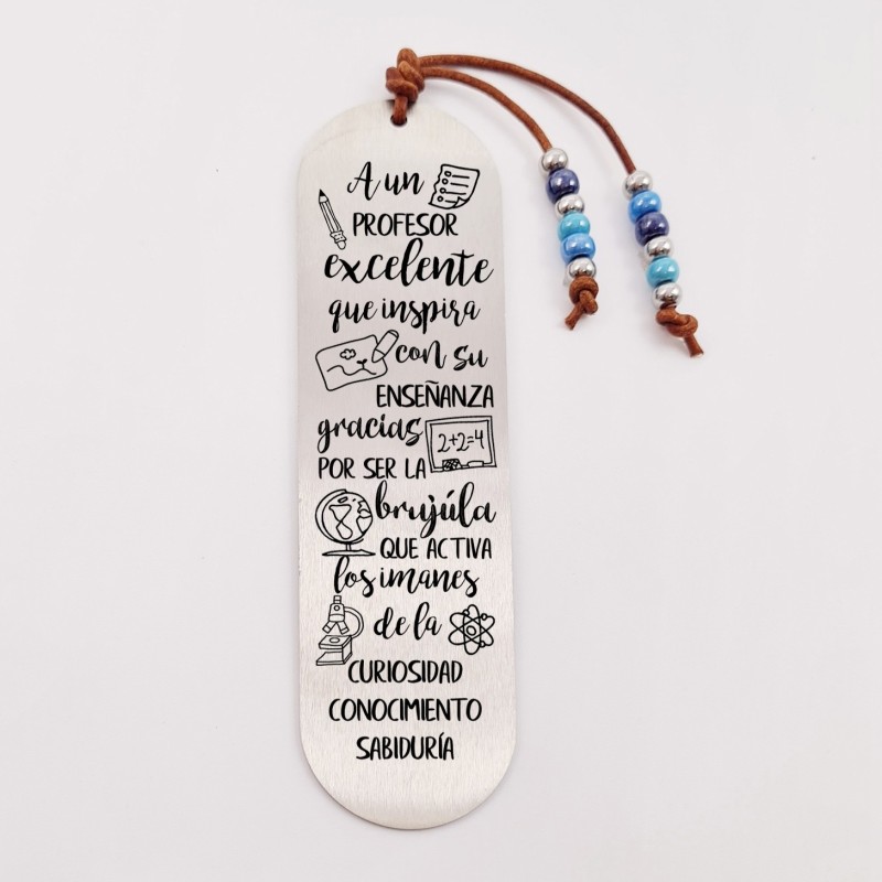 Marca páginas COLORES, modelo 11, cristal checo y bolas de acero inoxidable.