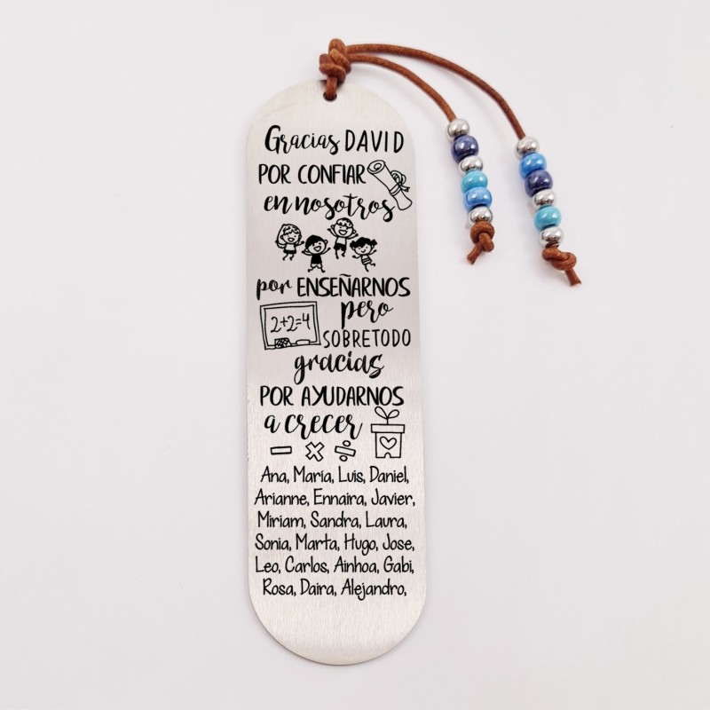 Marca páginas COLORES, modelo 12, cristal checo y bolas de acero inoxidable.