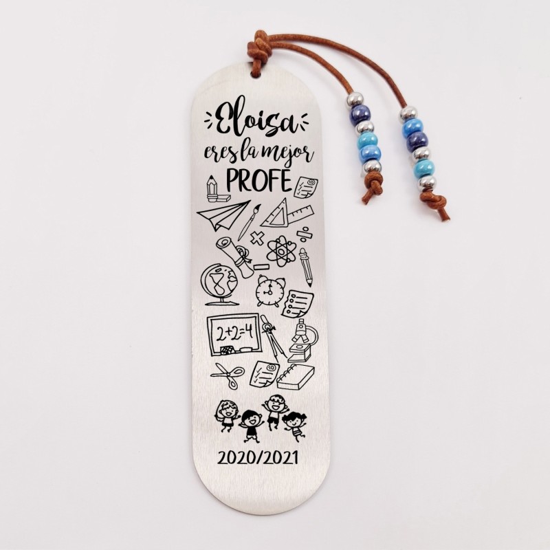 Marca páginas COLORES, modelo 19, cristal checo y bolas de acero inoxidable.