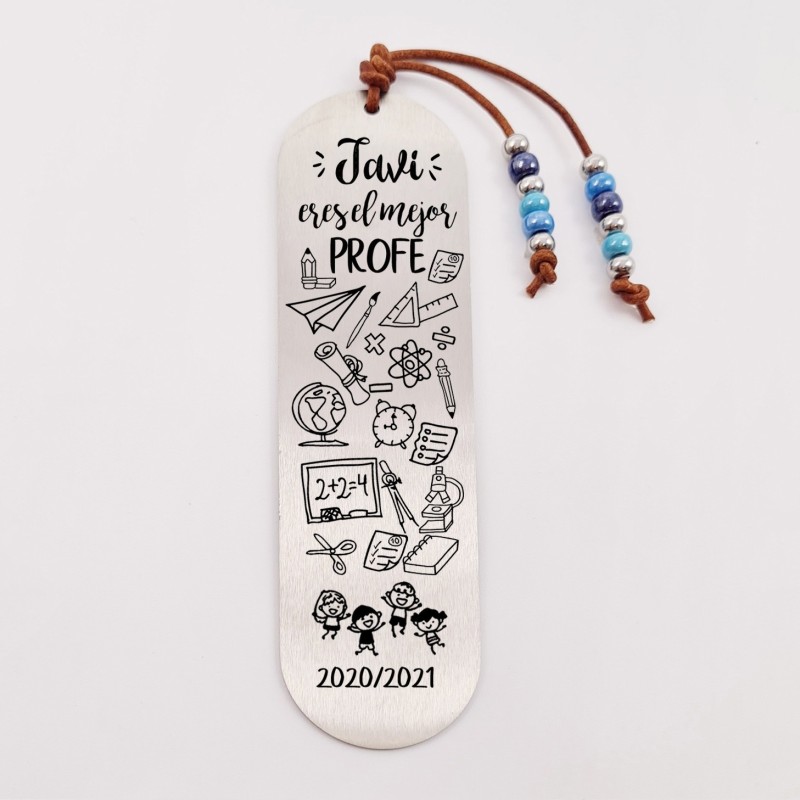 Marca páginas COLORES, modelo 20, cristal checo y bolas de acero inoxidable.