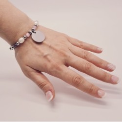 Pulsera BRISA en acero con ágatas, nácar y perla barroca | Dcorazon