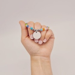 Pulsera SONYA en acero con ágatas, nácar y perla barroca | Dcorazon