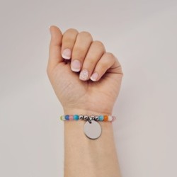 Pulsera SONYA en acero con ágatas, nácar y perla barroca | Dcorazon