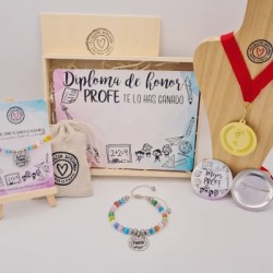 KIT Regalo PROFES con pulsera, medalla, diploma y pin  | Dcorazon