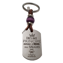 Llavero KLIMBA, con frase (Eres mi príncipe aunque a veces me salgas rana).