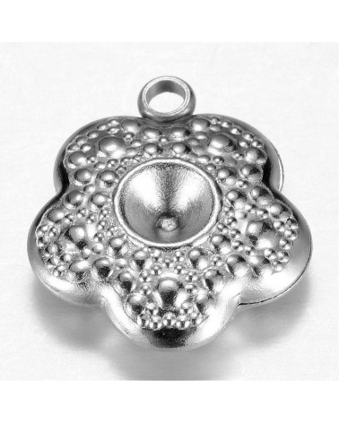 Abalorio flor de acero para cristal, para colgar | Creasentidos.es