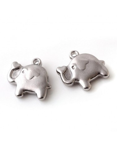 Abalorio elefante de acero macizo, para colgar | Creasentidos.es