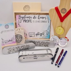 KIT Regalo PROFES con boli, medalla, diploma y pin  | Dcorazon
