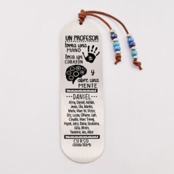 Marca páginas COLORES, modelo 6, borla de algodón, cristal checo y acero inoxidable.