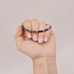 Pulsera protectora, combinación de piedras energéticas, ajustable para todas las tallas, acero inoxidable.