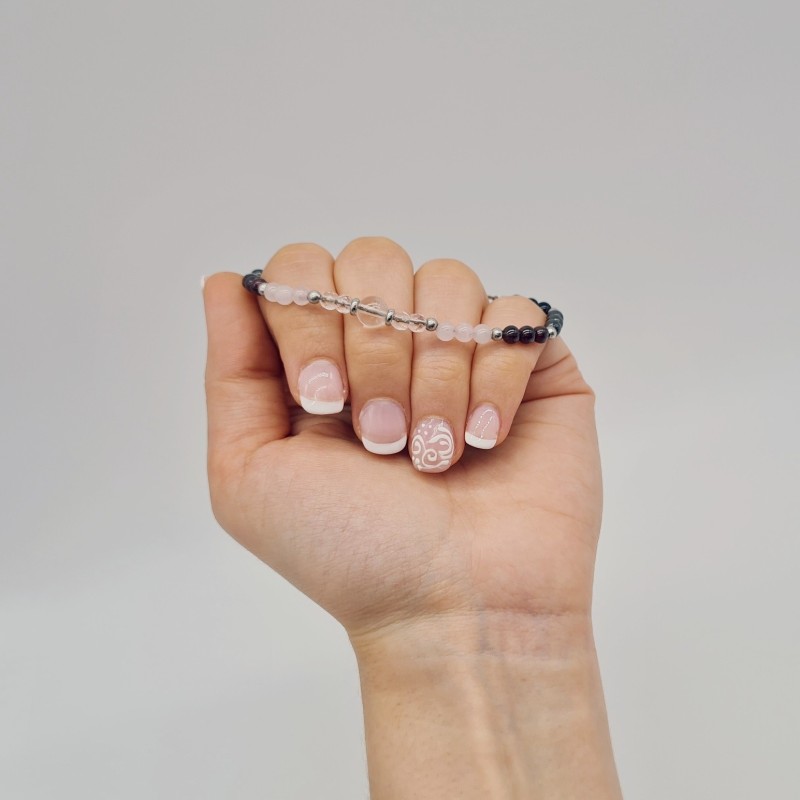 Pulsera protectora, combinación de piedras energéticas, ajustable para todas las tallas, acero inoxidable.