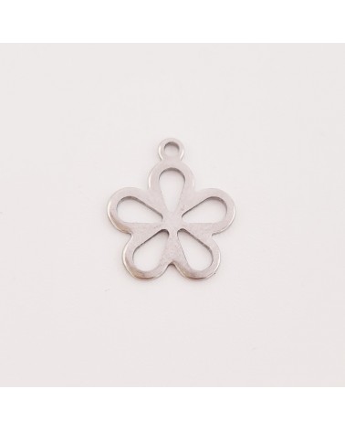 Abalorio flor hueca de acero, para colgar, tama├▒o peque├▒o | Creasentidos.es