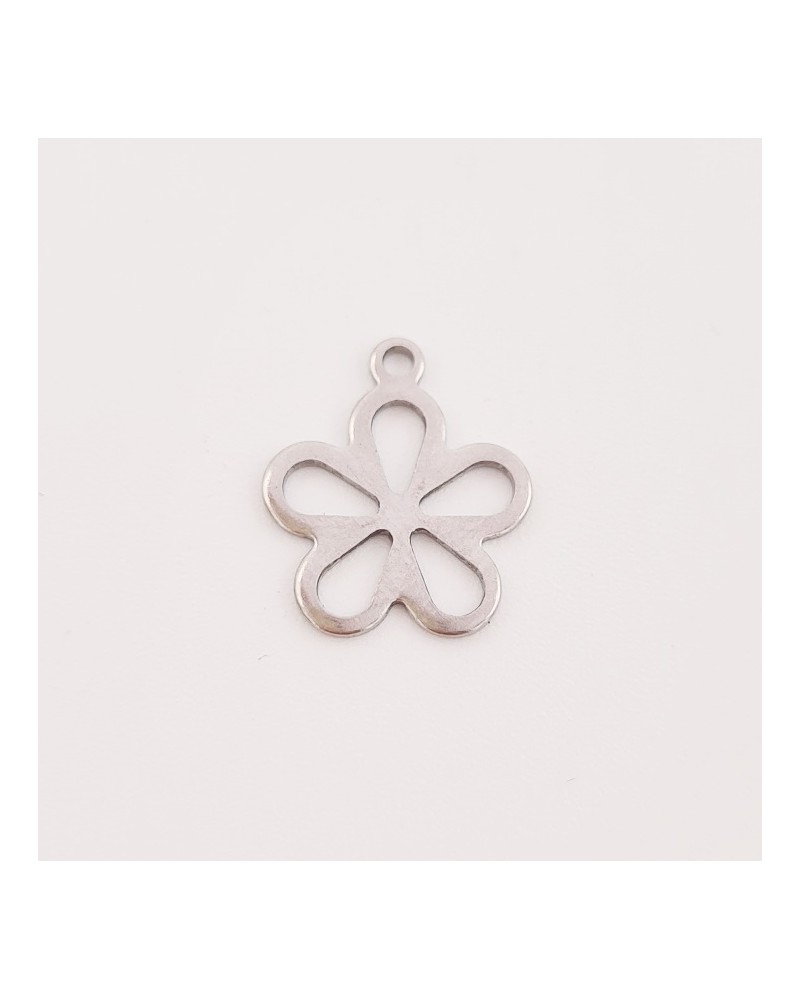 Abalorio flor hueca de acero, para colgar, tama├▒o peque├▒o | Creasentidos.es